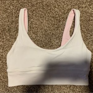 Lululemon White/Pink Align Reversible Bra. Size 8.
